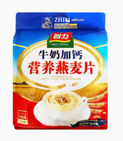 智力牛奶加钙麦片700g