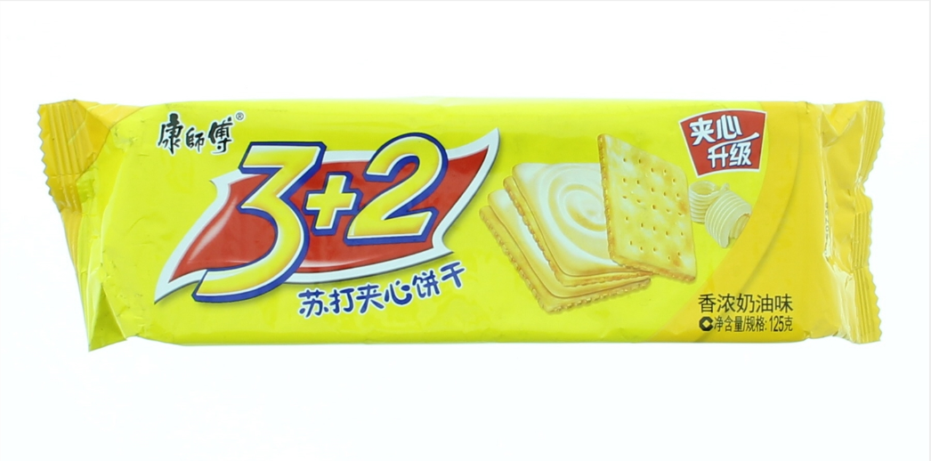 康师傅3+2奶油味苏打夹心饼干125g