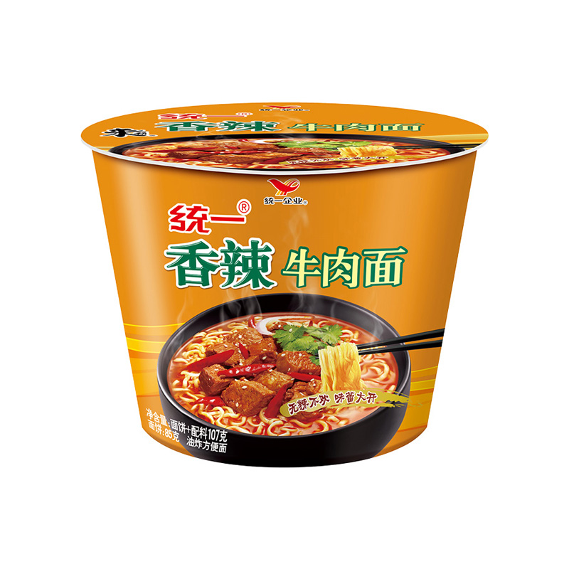 统一来一桶香辣牛肉面107g
