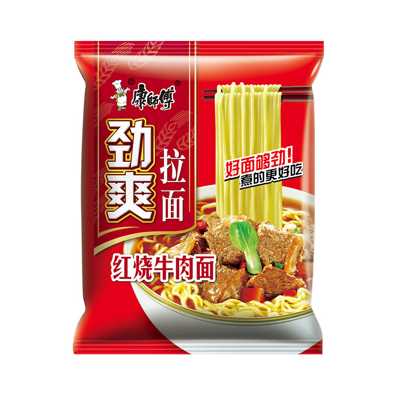 康师傅劲爽牛肉袋面93克
