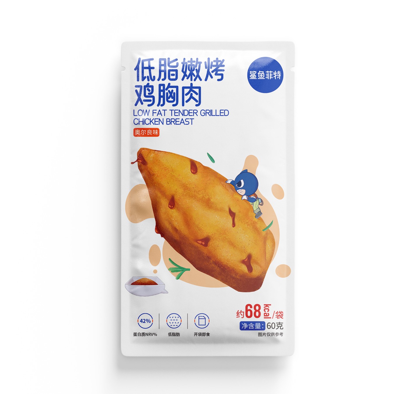 鲨鱼菲特鸡胸肉奥尔良味60g