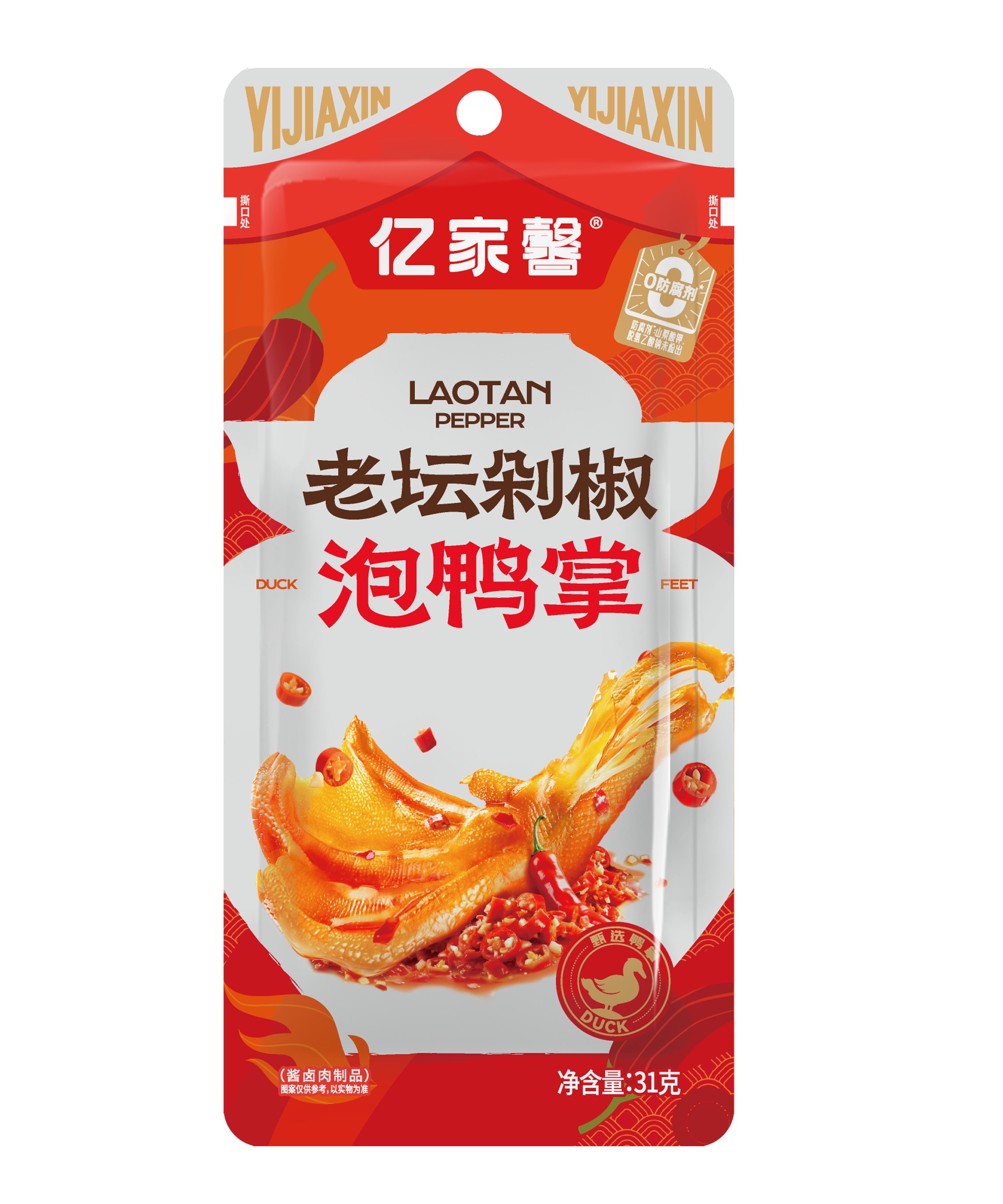亿家馨31克老坛剁椒泡鸭掌