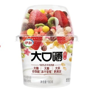 180g伊利五谷一刻大口嚼酸奶谷物脆风味发酵乳(草莓)
