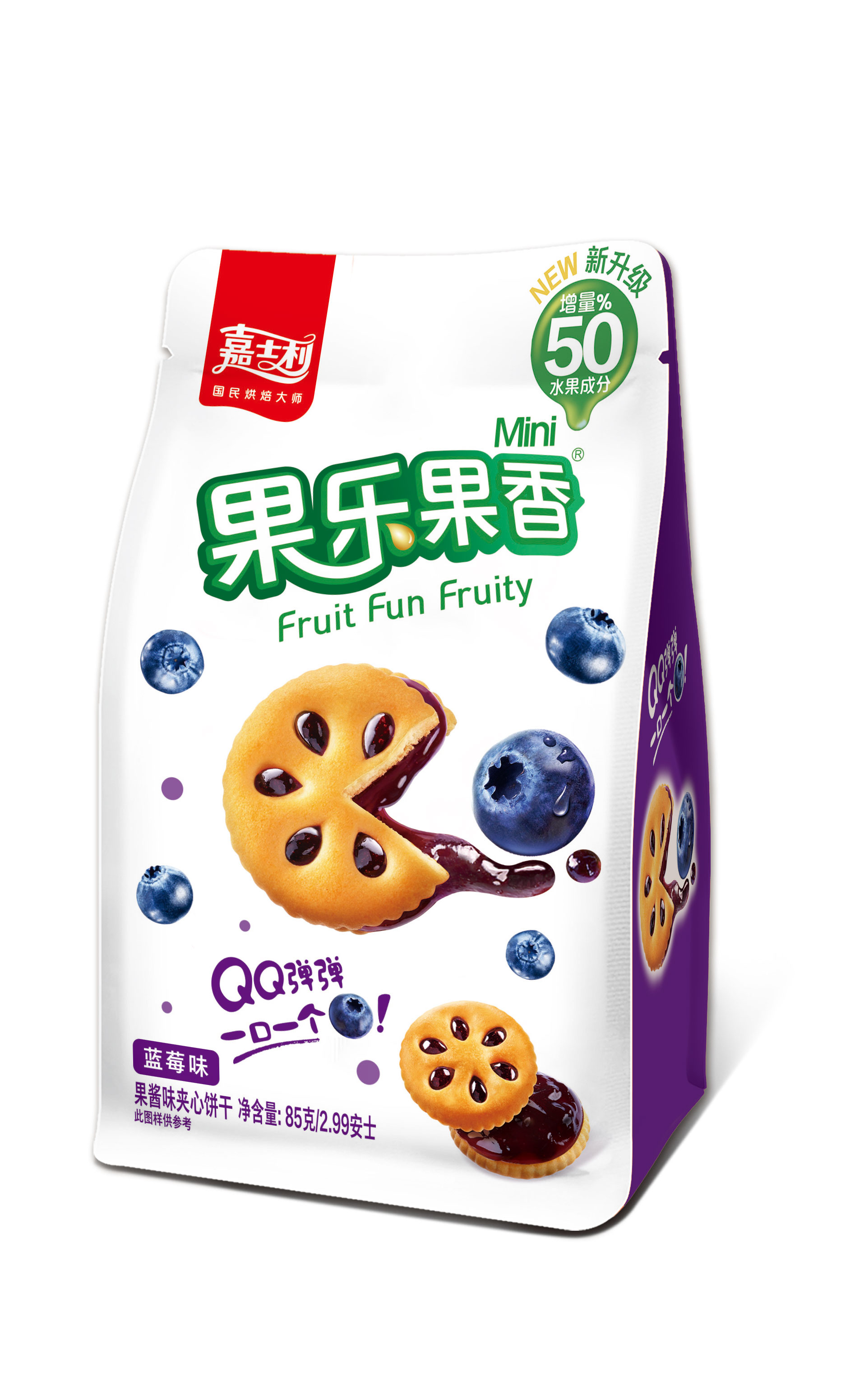 嘉士利果乐果香蓝莓口味夹心饼干85g
