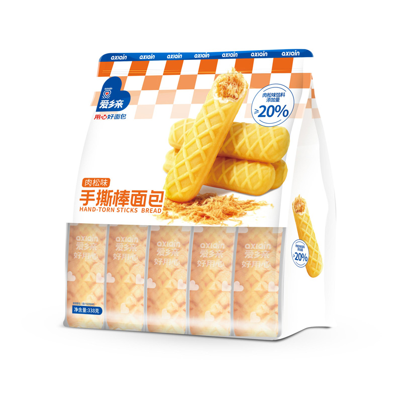 爱乡亲肉松味手撕棒面包338g