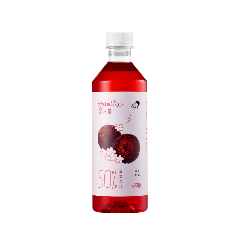 喜茶爆汁杨梅绿妍果汁茶饮料450ml