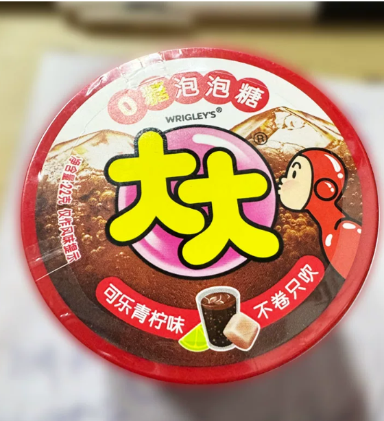 大大可乐青柠味0糖泡泡糖22g