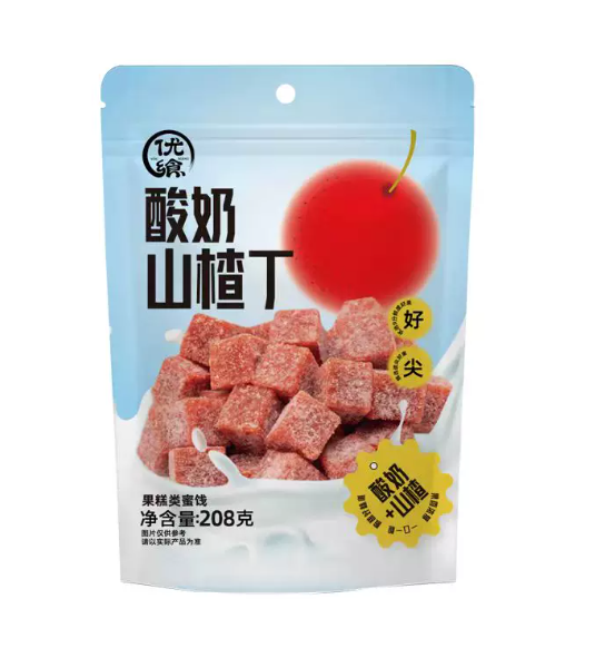 优飨酸奶山楂丁208g