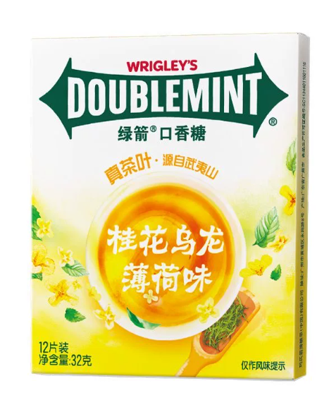 绿箭桂花乌龙薄荷味口香糖32g