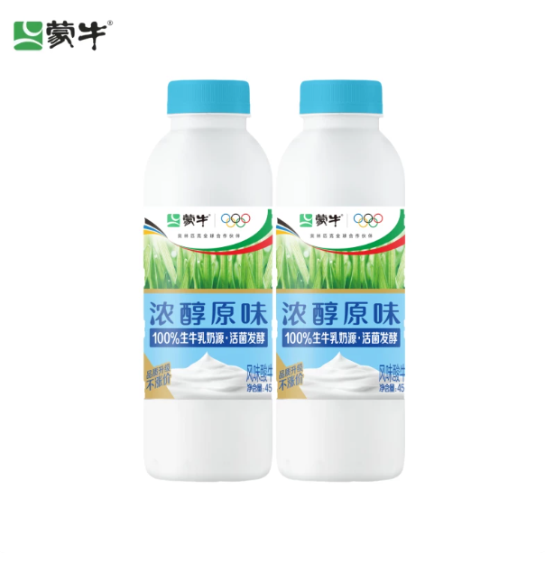 蒙牛风味酸牛奶原味预制瓶450g